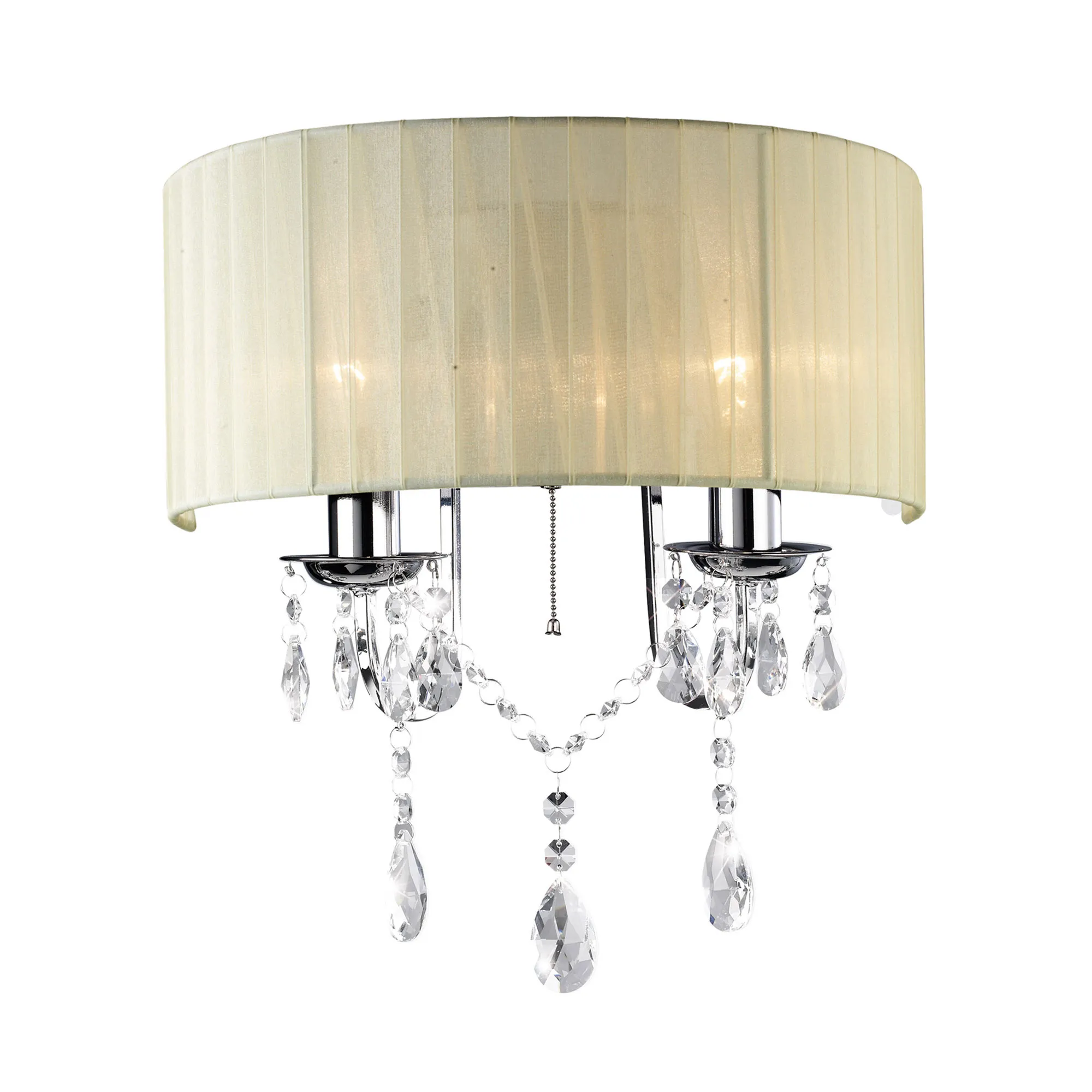 IL30061/CR  Olivia Crystal Switched Wall Lamp 2 Light